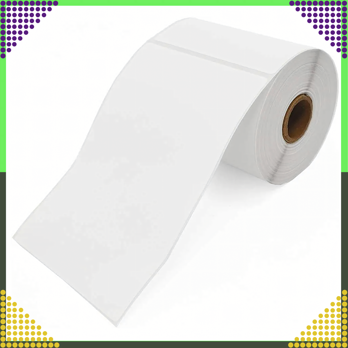 Valged isekleepuvad termoetiketid 100 × 150 mm, 500 tk perforeeritud rullis RC-K-990-12881 – pilt 9
