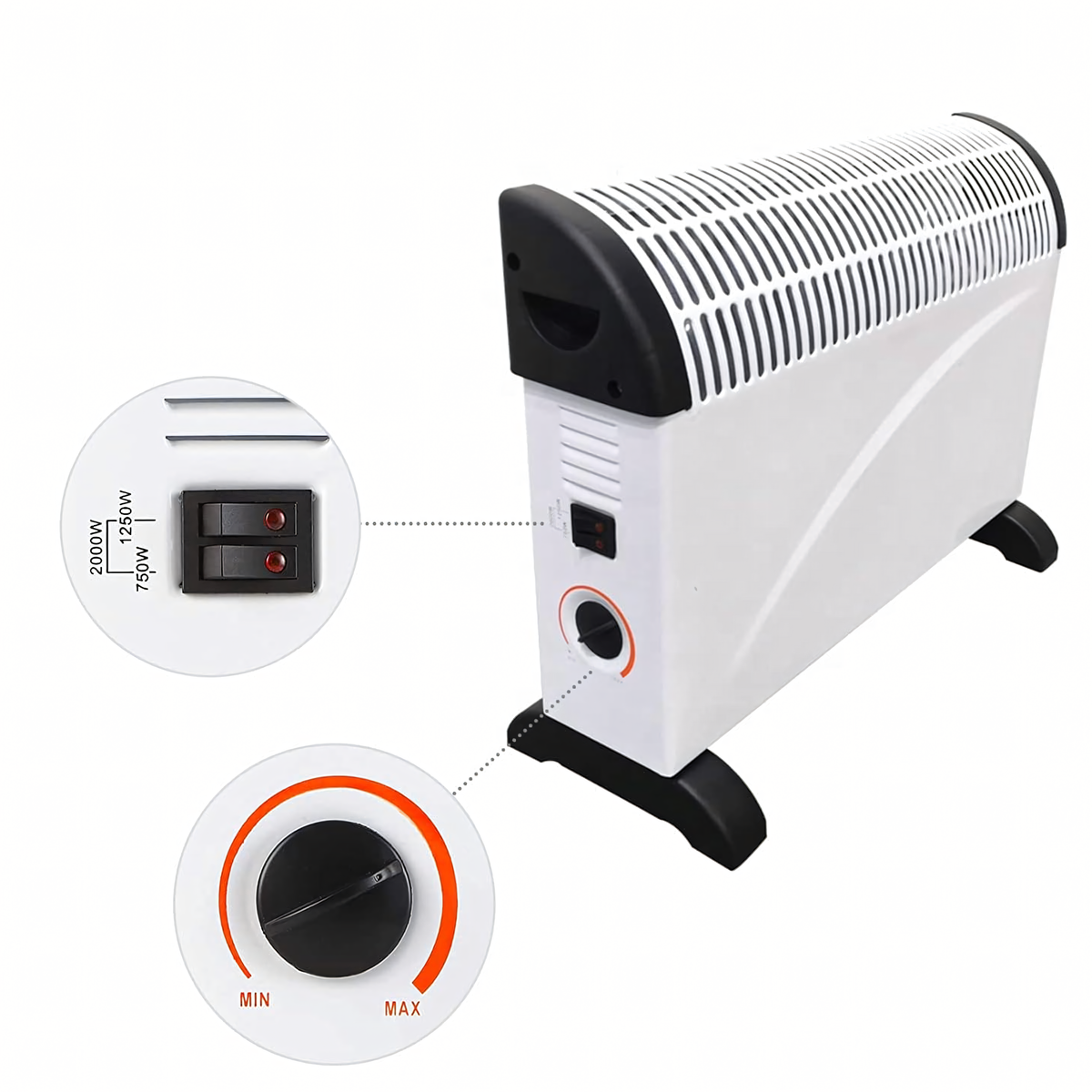 2000 W elektriline konvektsioonsoojendi termostaadiga RC-K-2061 – pilt 2