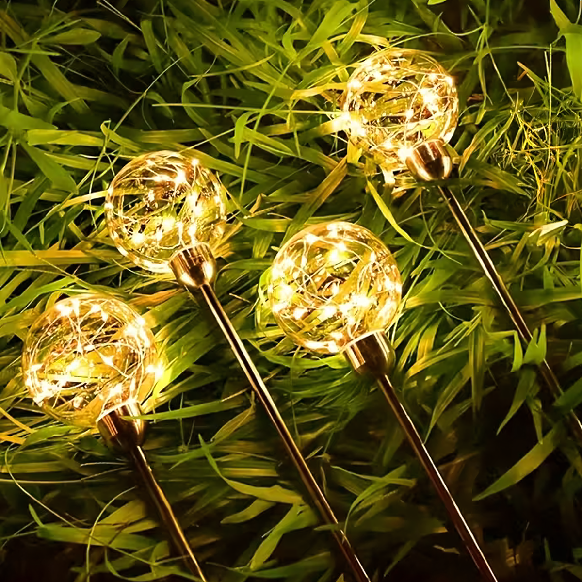 Päikeseenergial töötavad LED-pallikujulised maasse torgatavad aiavalgustid, 4 tk RC-K-2188 – pilt 4