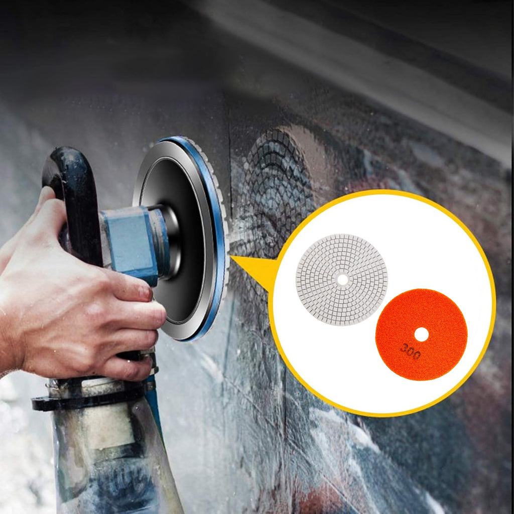 10 tk 80 mm takjakinnitusega teemantpoleerimiskettaid gres- ja keraamiliste plaatide lihvimiseks G300 RC-K-1360 – pilt 8