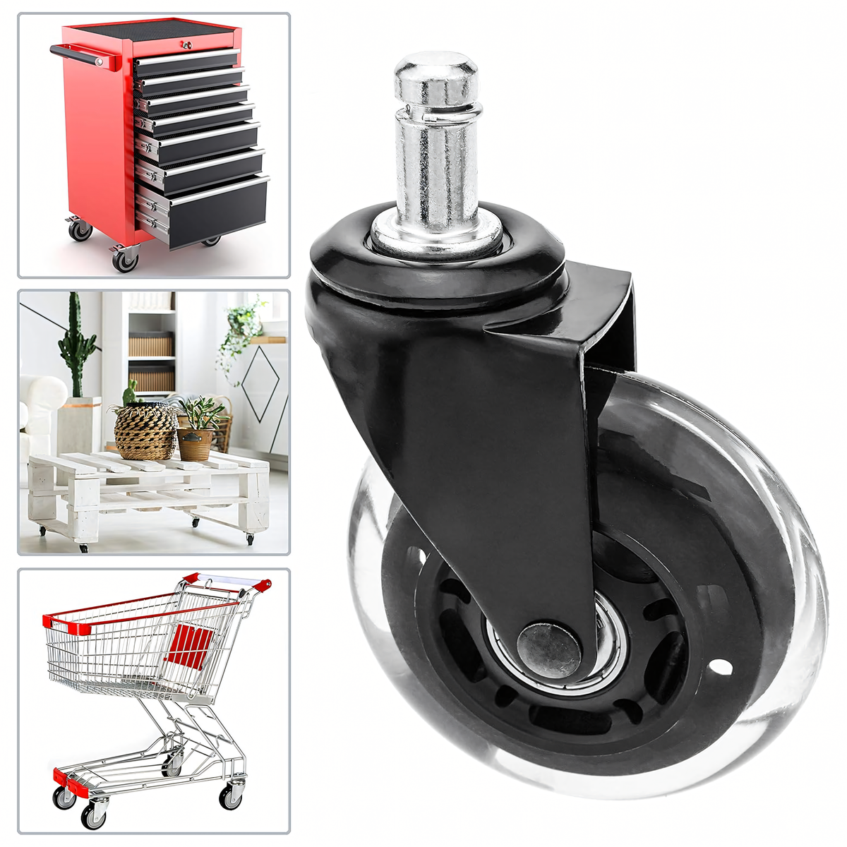 Kummist laagriga ratas kontori- ja mängutoolile RC-K-1643 – pilt 8