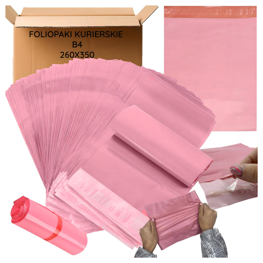 Roosad B4 kullerpostikotid 260 × 350 mm, 50 tk RC009 – pilt 1