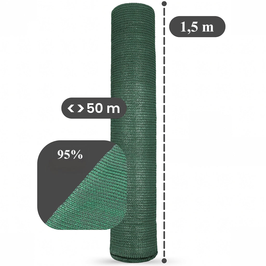 Varjutusvõrk aiapiirde katmiseks 1,5 × 50 m 180 g 100 kinnitussidemega RC-K-2276-15254 – pilt 7