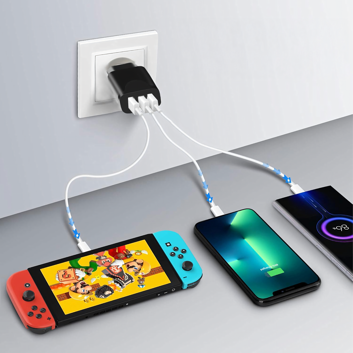 Strong 3 USB-pordiga seinakontaktlaadija 5 V 3,4 A RC-K-1573 – pilt 5