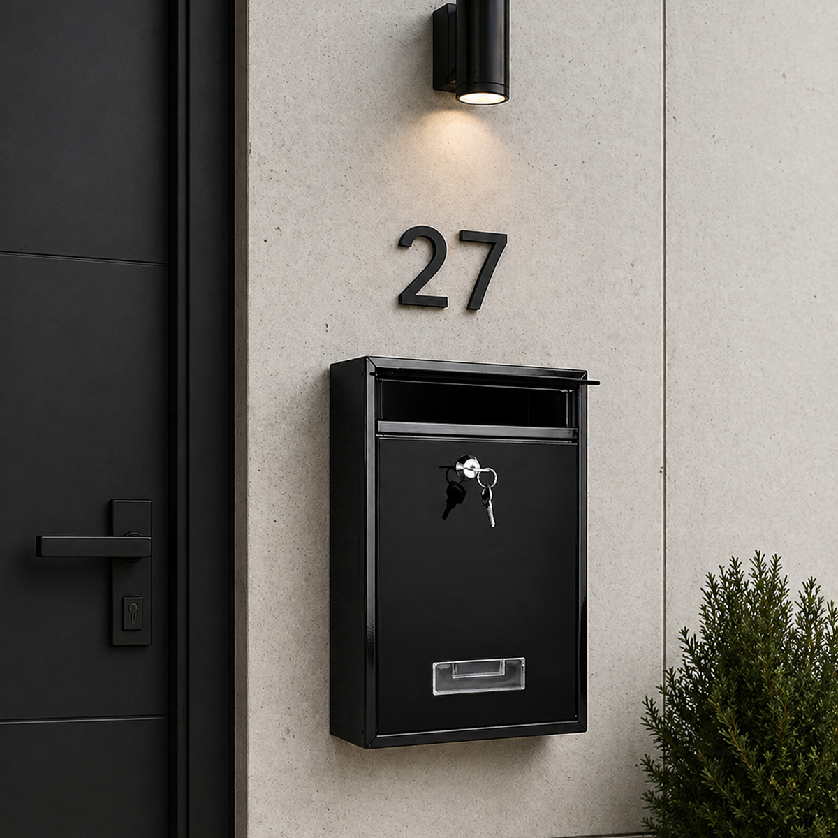 Must terasest postkast võtmeluku ja aknaga RC-K-2321-15339 – pilt 8