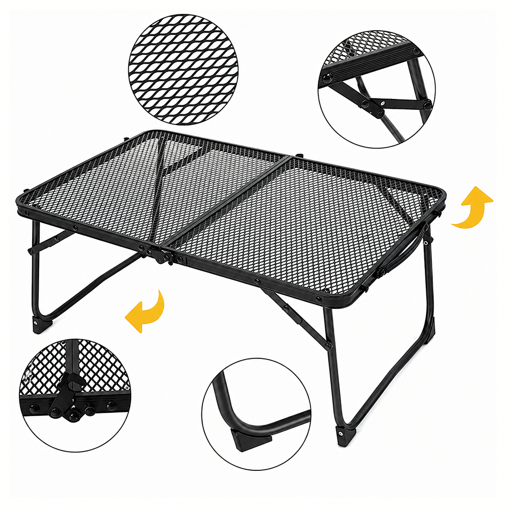 Kaasaskantav kokkupandav alumiiniumist matkalaud 60 × 40 cm RC-K-2347 – pilt 6