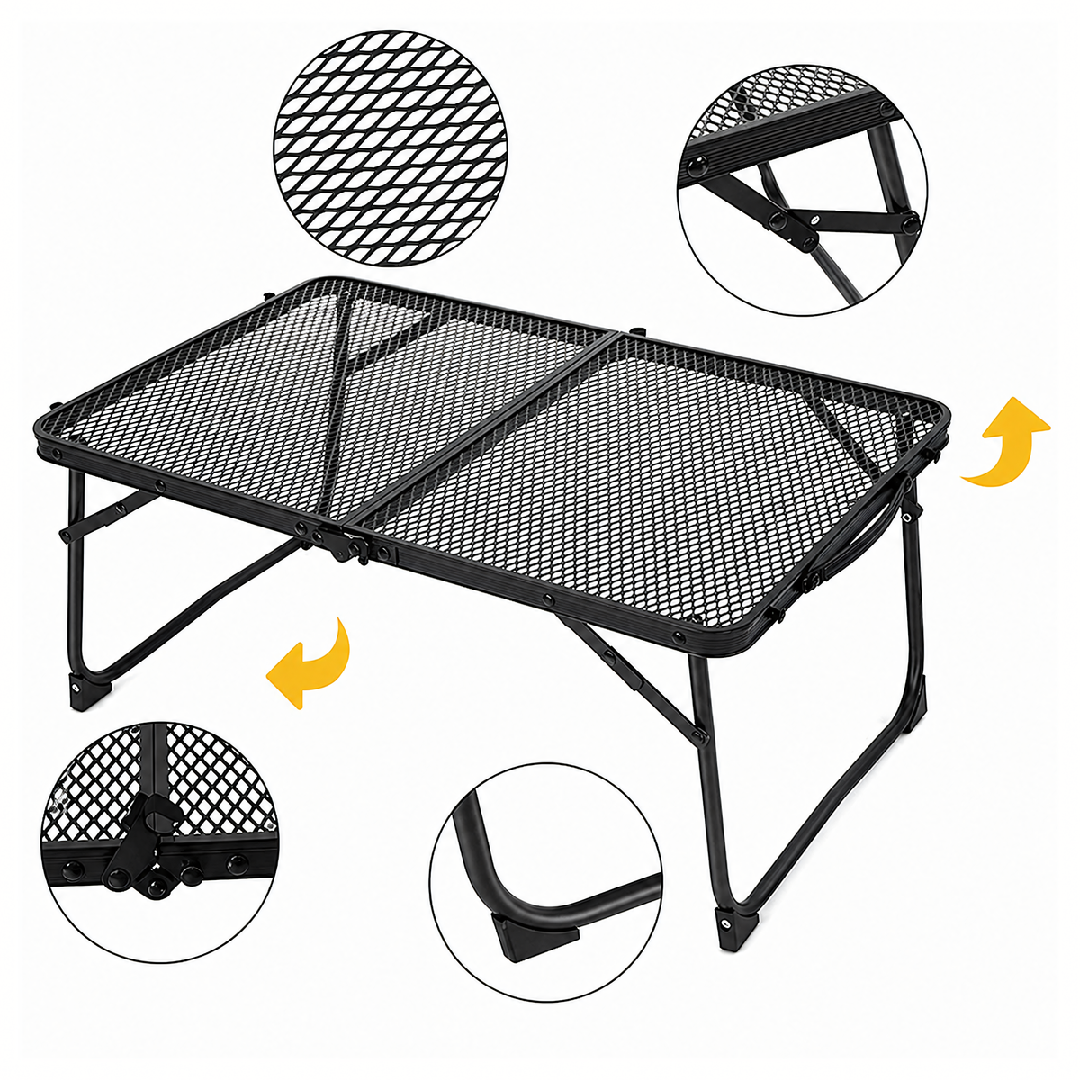 Kaasaskantav kokkupandav alumiiniumist matkalaud 60 × 40 cm RC-K-2347 – pilt 6