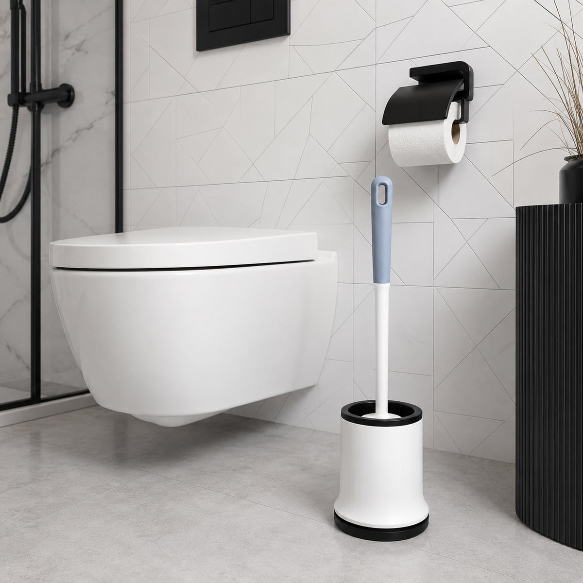 Valge silikoonist WC-hari hoidiku ja seinakinnitusega RC-K-2542 – pilt 7