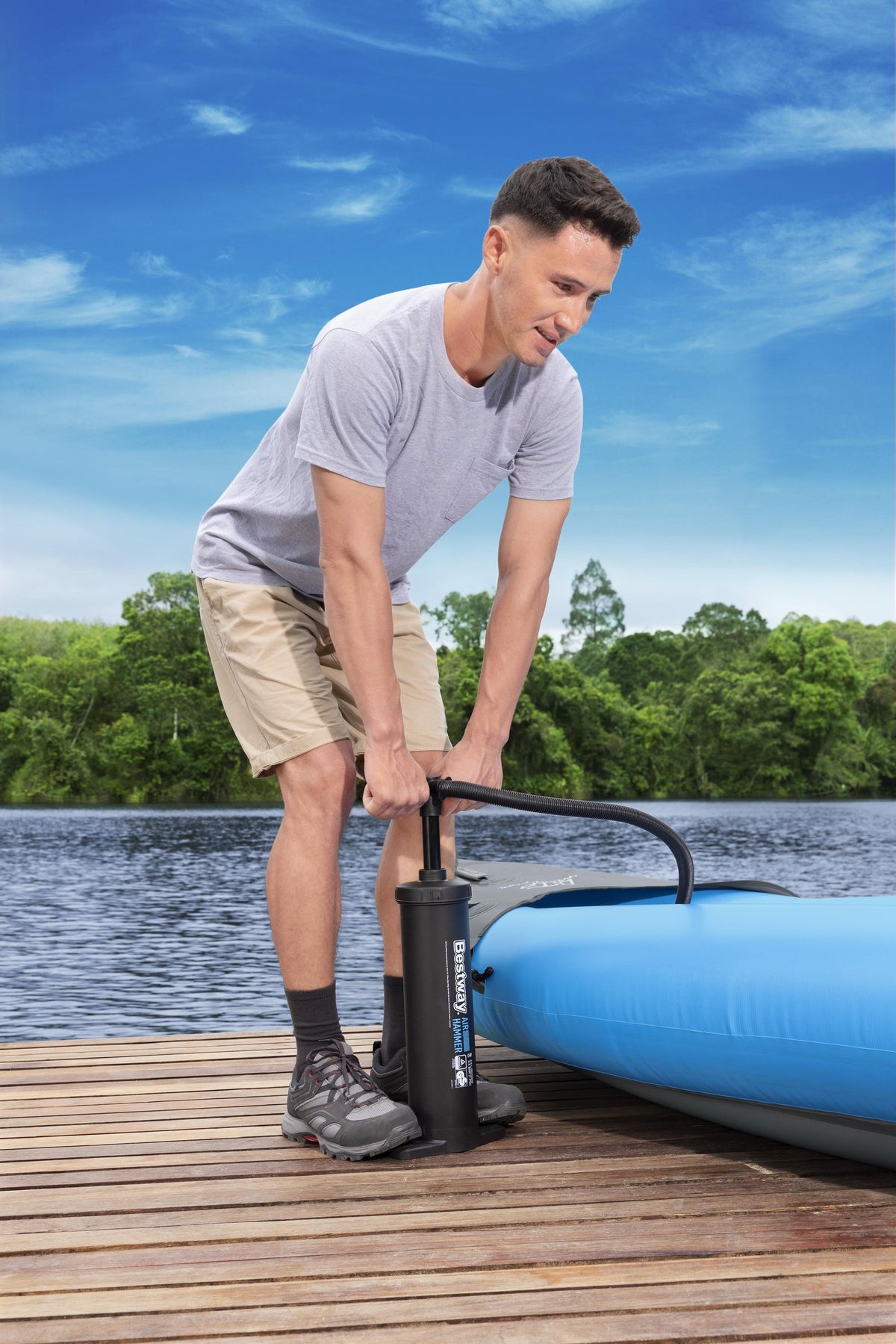 Bestway käsikolbpump madratsitele ja basseinidele, 48 cm, 3,5 l, must 62030 – pilt 6