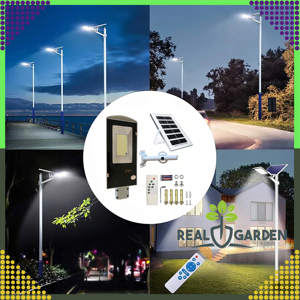 Postile paigaldatav päikeseenergia LED-aiavalgusti 300 W 299 LED RC-K-1330 – pilt 1
