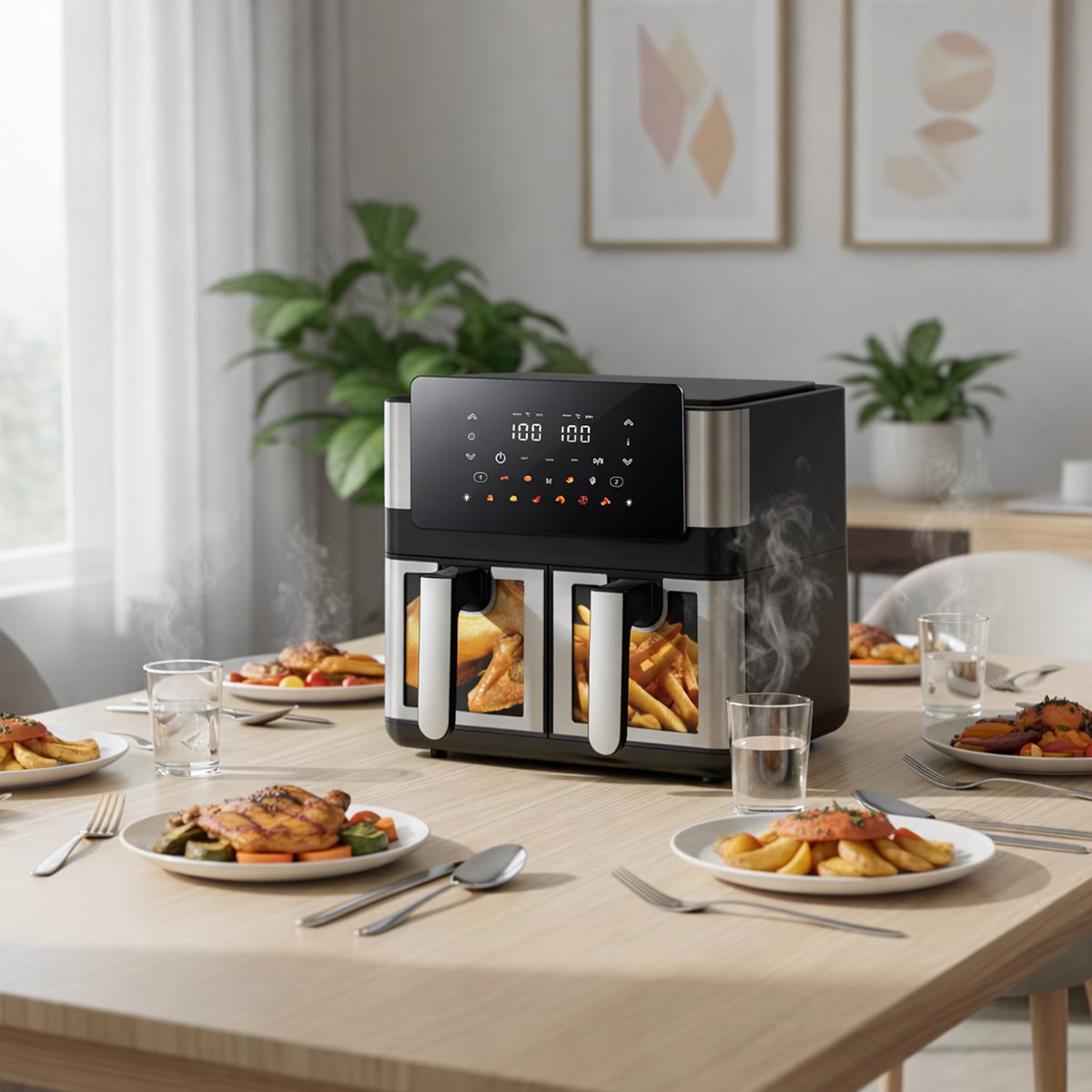 Kuumaõhufritüür 8 l põhikorvi ja 4 l lisakorviga, 2000 W, 12 programmi RC-K-2367-15289 – pilt 4