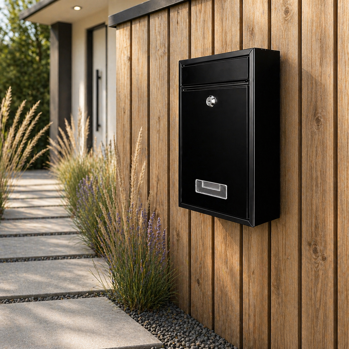 Must terasest postkast võtmeluku ja aknaga RC-K-2321-15339 – pilt 10
