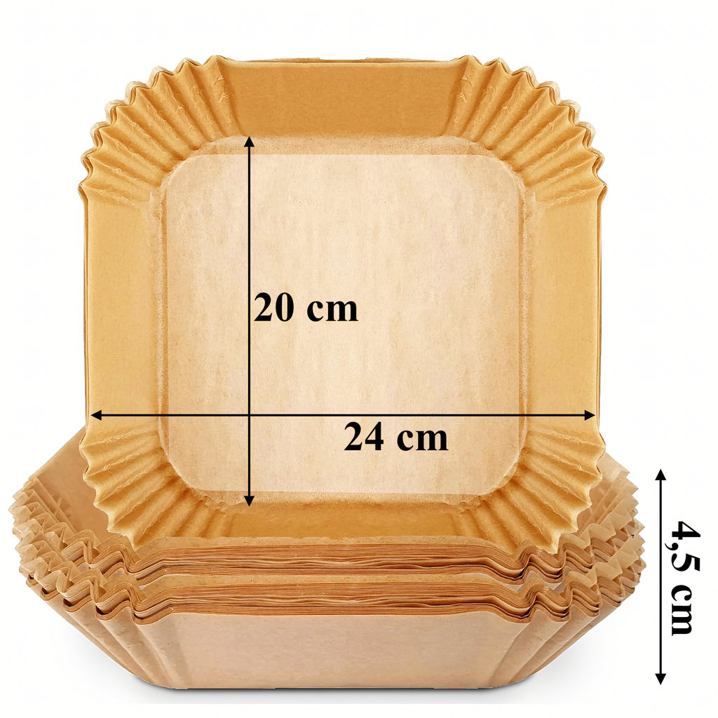 Kuumaõhufritüüri pabervoodrid 20 × 20 cm, 100 tk RC-K-2292-15246 – pilt 1