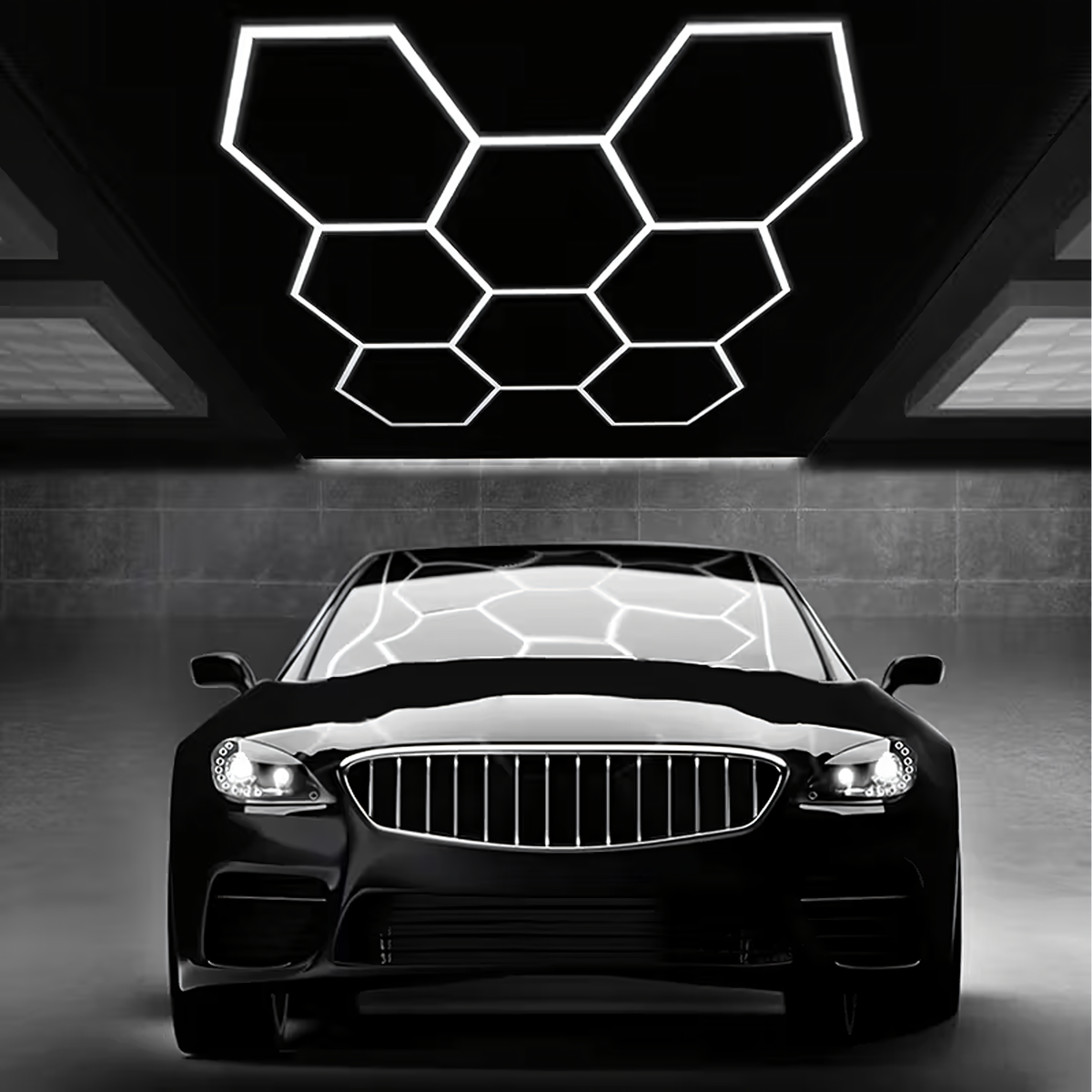 Kuusnurkne modulaarne LED-paneelvalgusti 257 × 244 cm 280 W 6500 K RC-K-2077 – pilt 5
