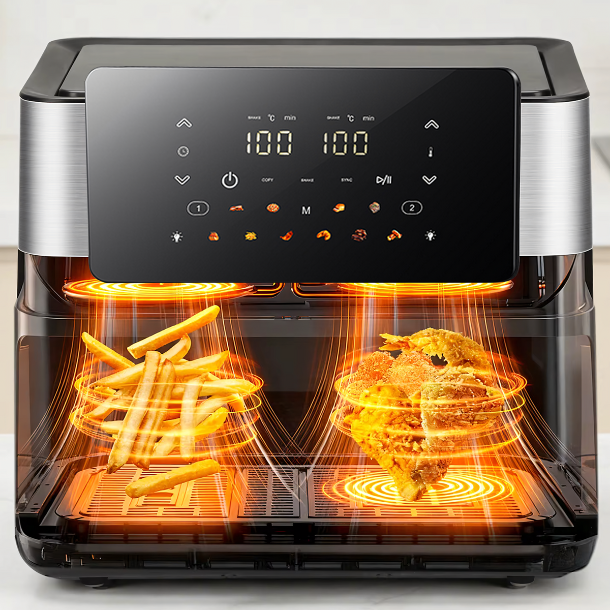 Kuumaõhufritüür 8 l põhikorvi ja 4 l lisakorviga, 2000 W, 12 programmi RC-K-2367-15289 – pilt 8