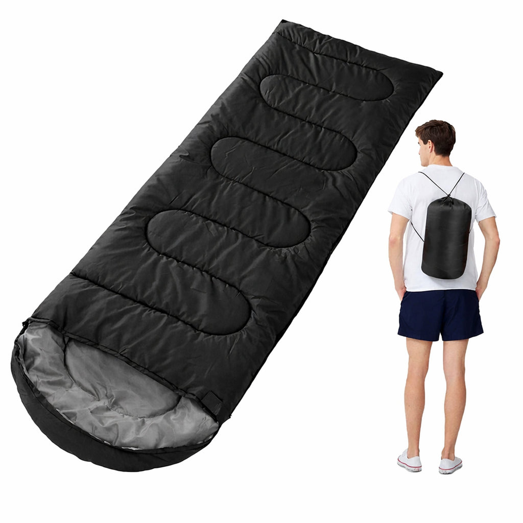 2-ühes soe muumiakujuline magamiskott kapuutsi ja kattega, 210 × 70 cm, must RC-K-2474-15234 – pilt 4
