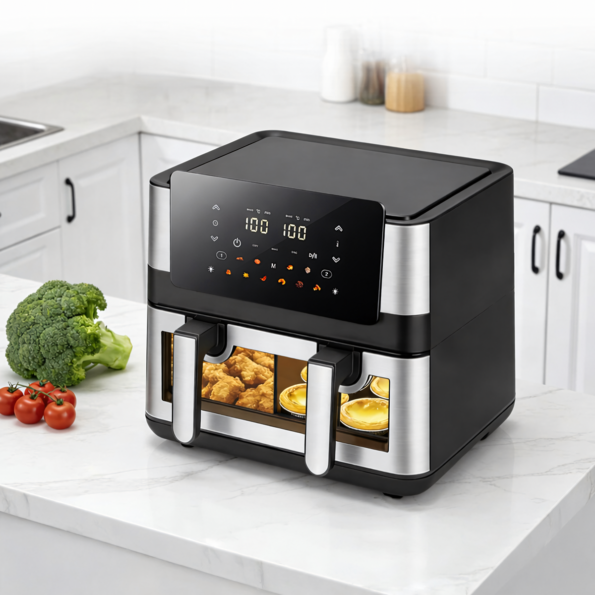 Kuumaõhufritüür 8 l põhikorvi ja 4 l lisakorviga, 2000 W, 12 programmi RC-K-2367-15289 – pilt 2