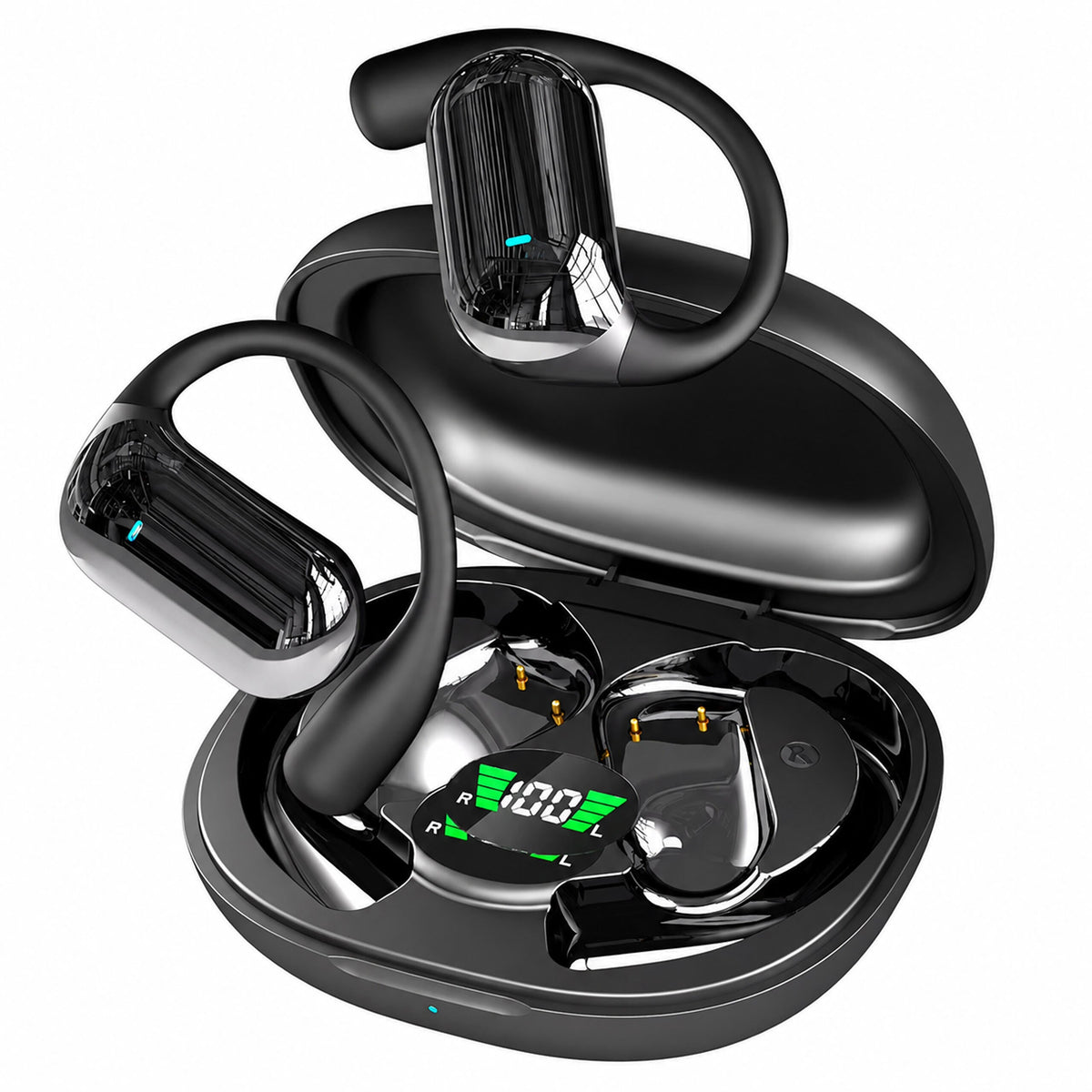 Juhtmevabad kõrvasisesed Bluetooth-kõrvaklapid akupangafunktsiooniga karbi ja AI-tõlkefunktsiooniga, mustad RC-K-2614 – pilt 8