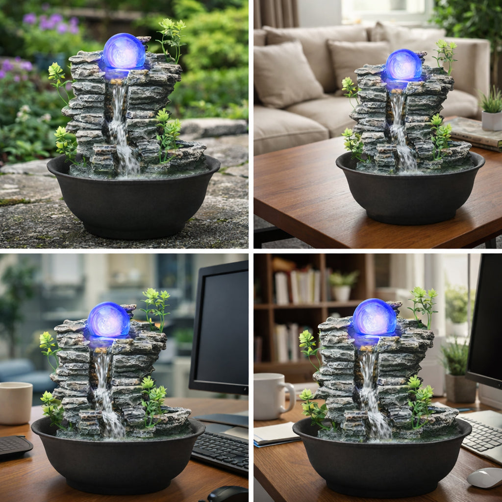 LED-valgustusega dekoratiivne lauapurskkaev 21,5 × 21,5 × 23 cm RC-K-2221 – pilt 5