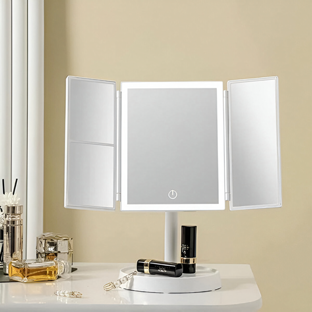 LED-valgustusega kokkupandav 3× suurendusega meigipeegel RC-K-2093-14822 – pilt 1