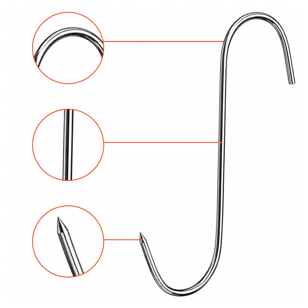 15 tk terasest suitsutuskonksud liha ja vorstide jaoks 15 cm RC-K-2480 – pilt 6