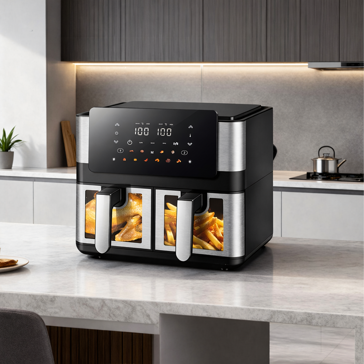 Kuumaõhufritüür 8 l põhikorvi ja 4 l lisakorviga, 2000 W, 12 programmi RC-K-2367-15289 – pilt 5