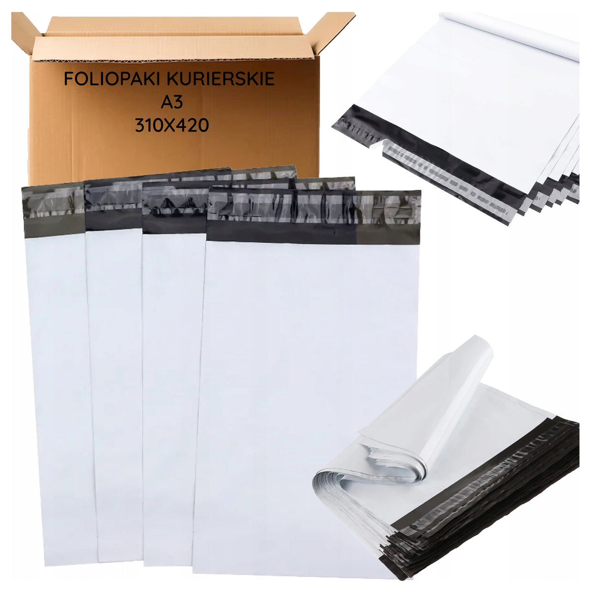 Valged kulleri polüümbrikud A3 310 × 420 mm, 50 tk RC001 – pilt 6