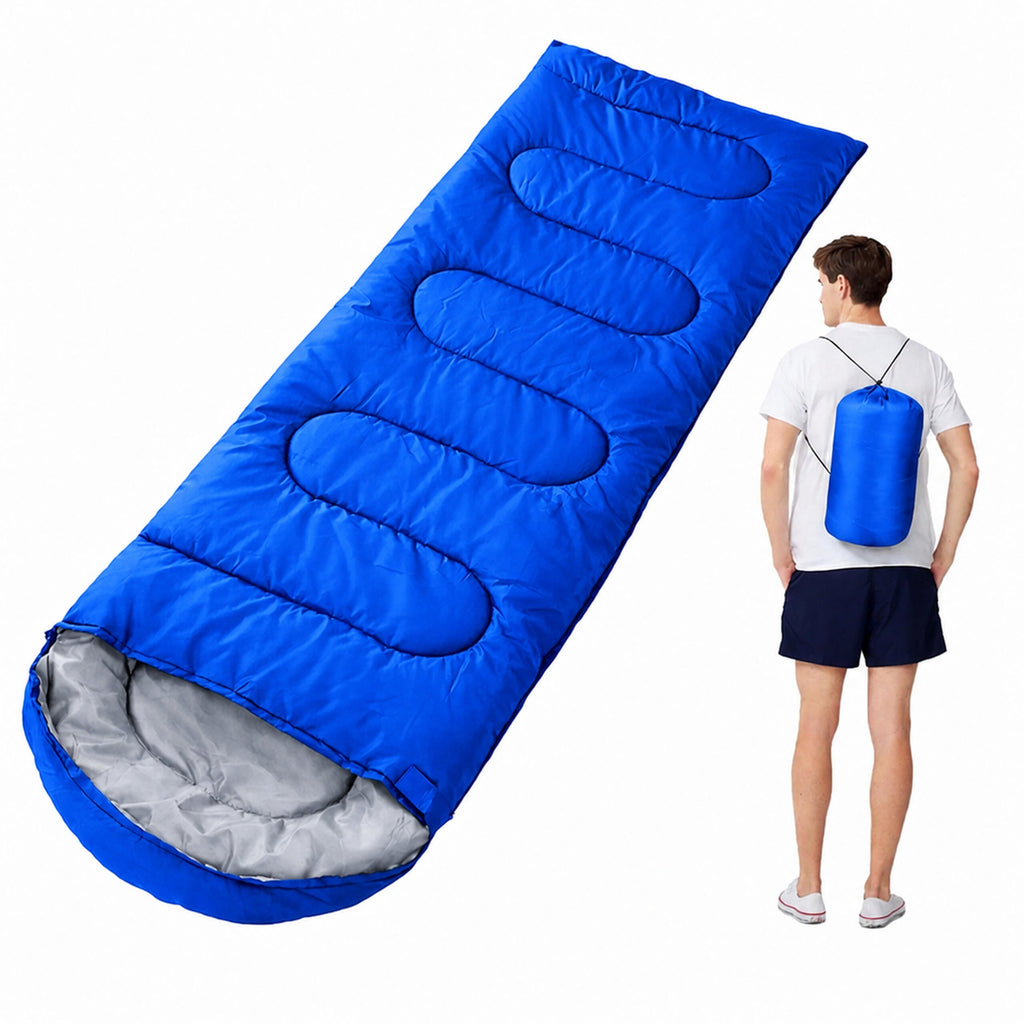 2-ühes soe muumiakujuline magamiskott kapuutsiga, 210 × 70 cm, sinine RC-K-2630-15500 – pilt 4
