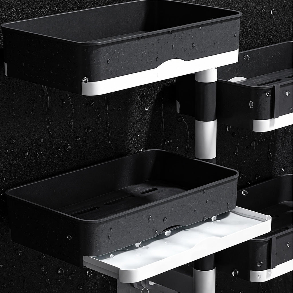 4-Tier Rotating Bathroom Soap Dish Shelf with Drain – pilt 6