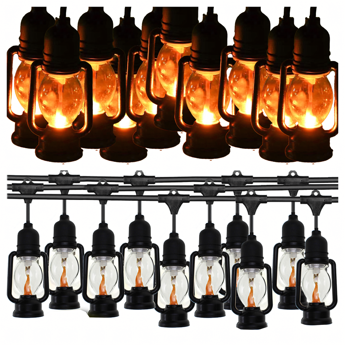 LED-dekoratiivvalguskett 10 laternaga, 10 cm, 5 m RC-K-438 – pilt 3