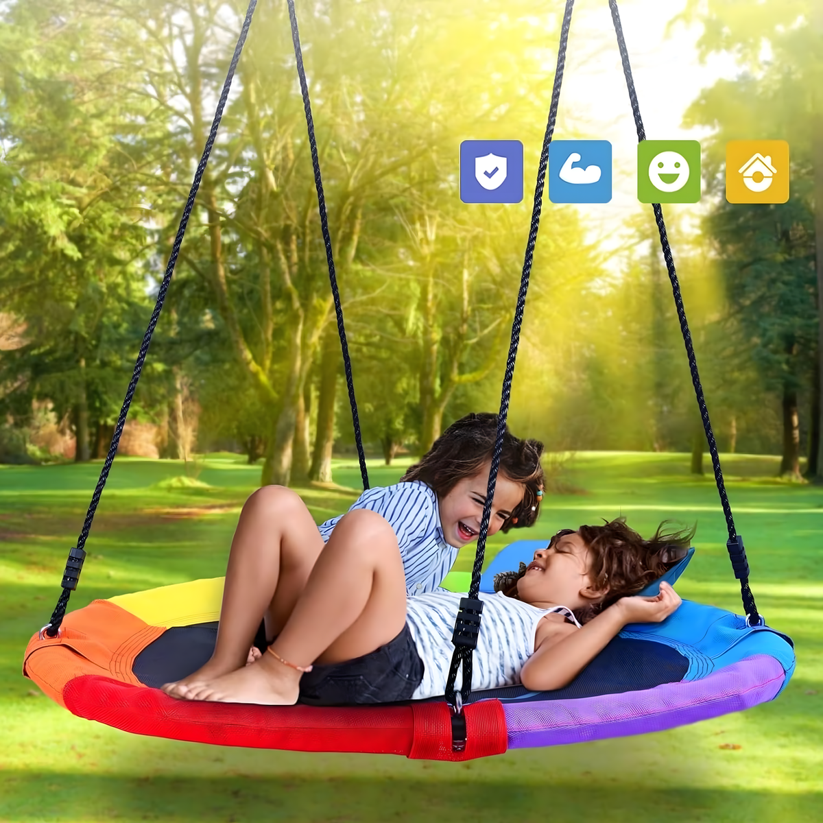 100 cm linnupesakiik lastele koos võrkkiigeraamiga RC-K-879 – pilt 3
