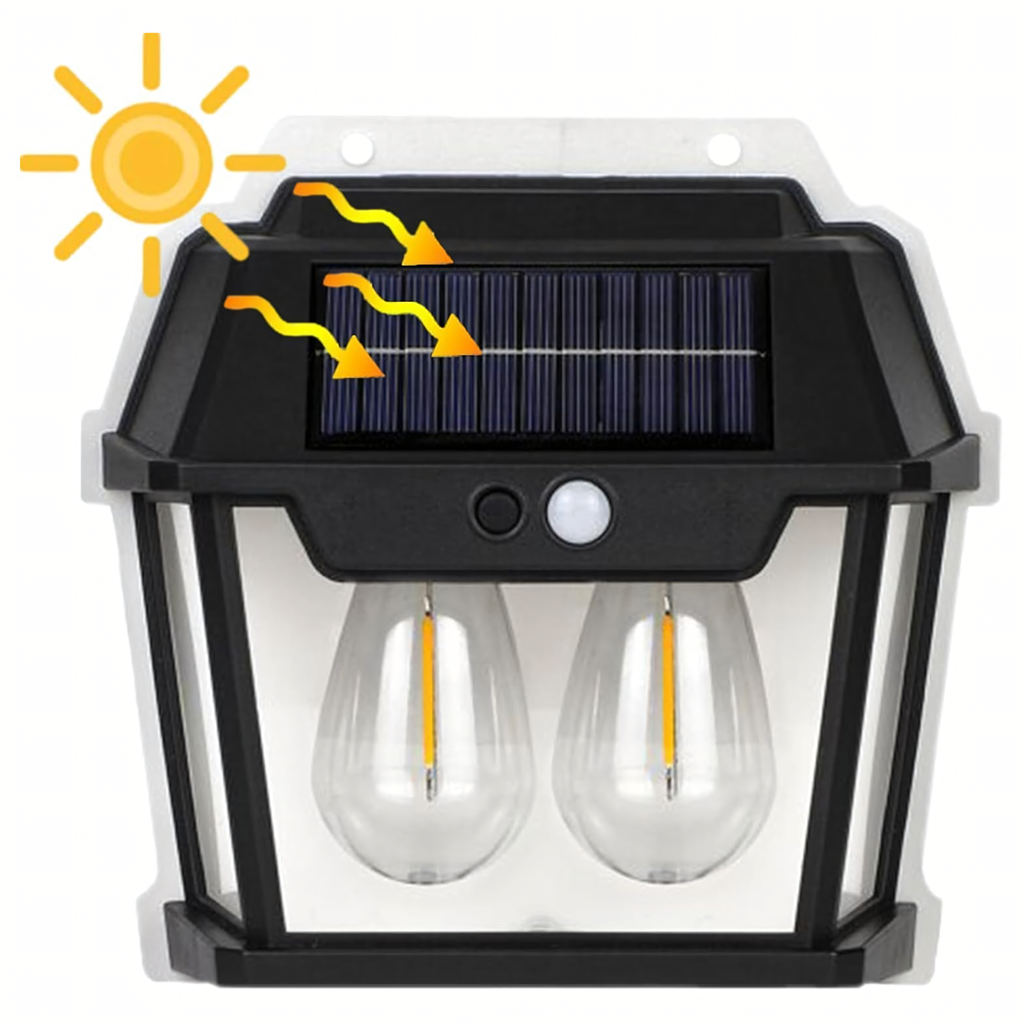 Kahekordne LED-päikeseenergia seinavalgusti liikumisanduriga RC-K-2204 – pilt 5