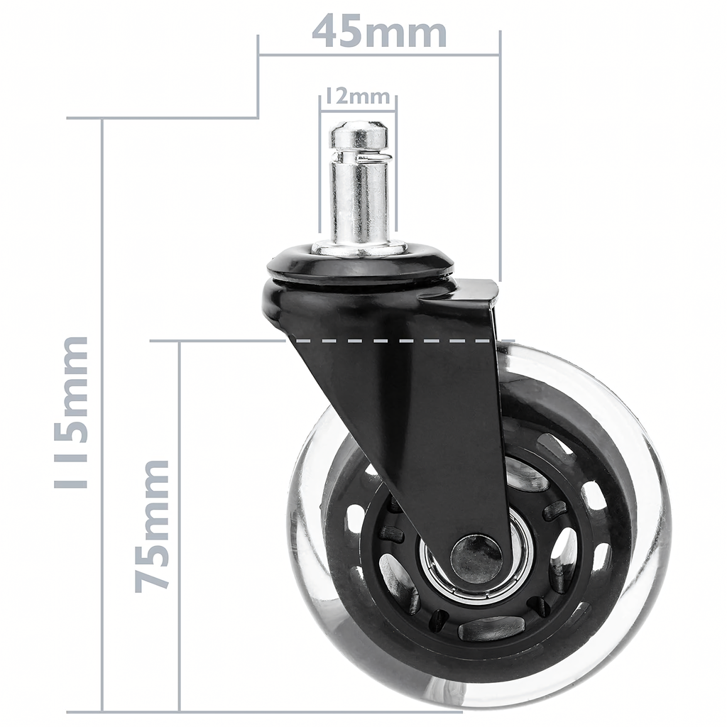 Kummist laagriga ratas kontori- ja mängutoolile RC-K-1643 – pilt 1