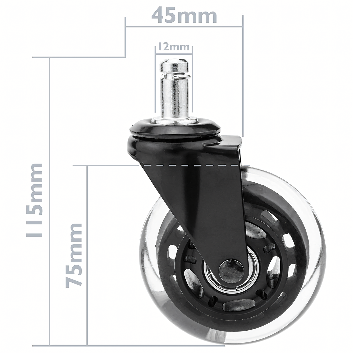 Kummist laagriga ratas kontori- ja mängutoolile RC-K-1643 – pilt 1