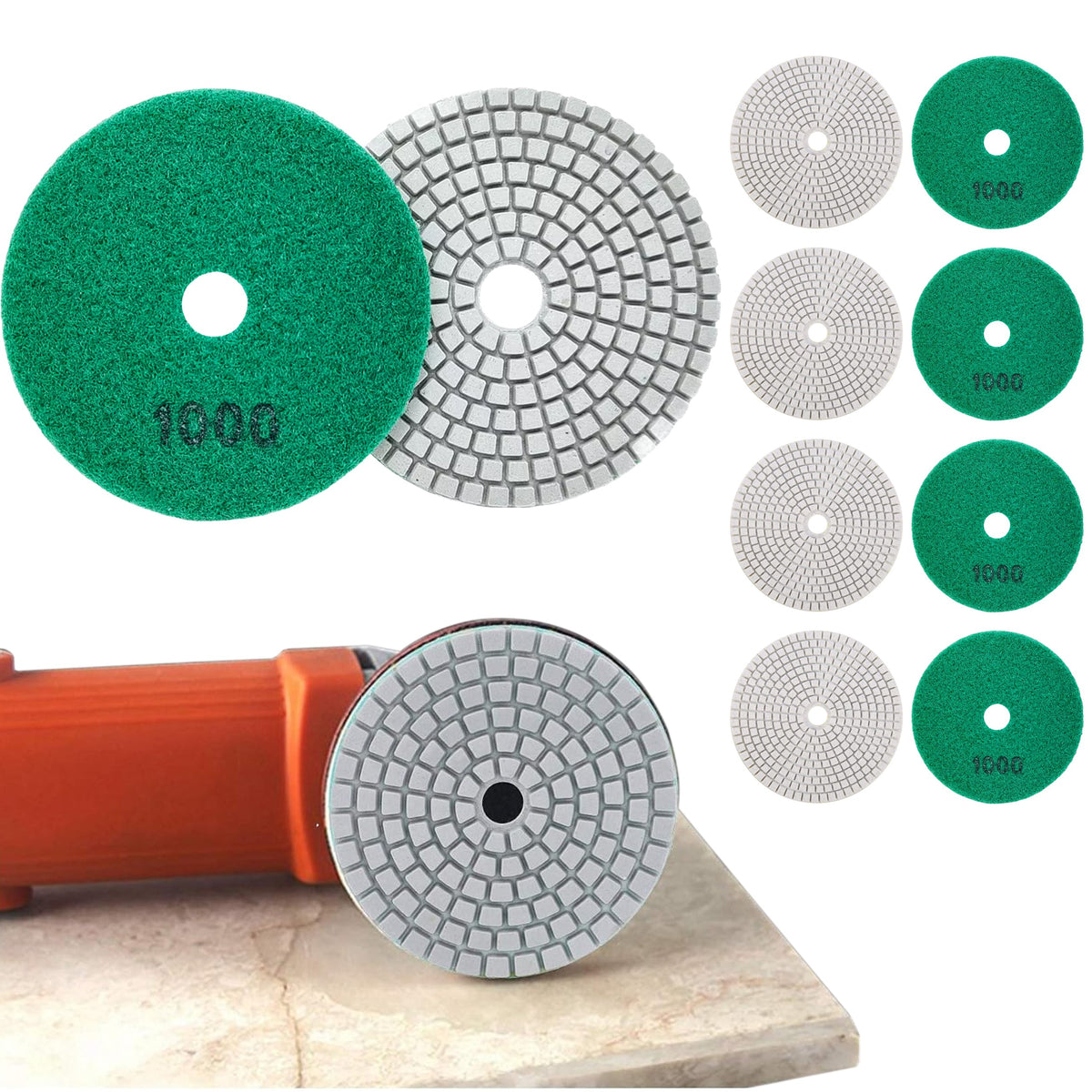 10 tk 80 mm teemantpoleerimiskettaid takjakinnitusega, teralisus 1000 RC-K-1362 – pilt 4
