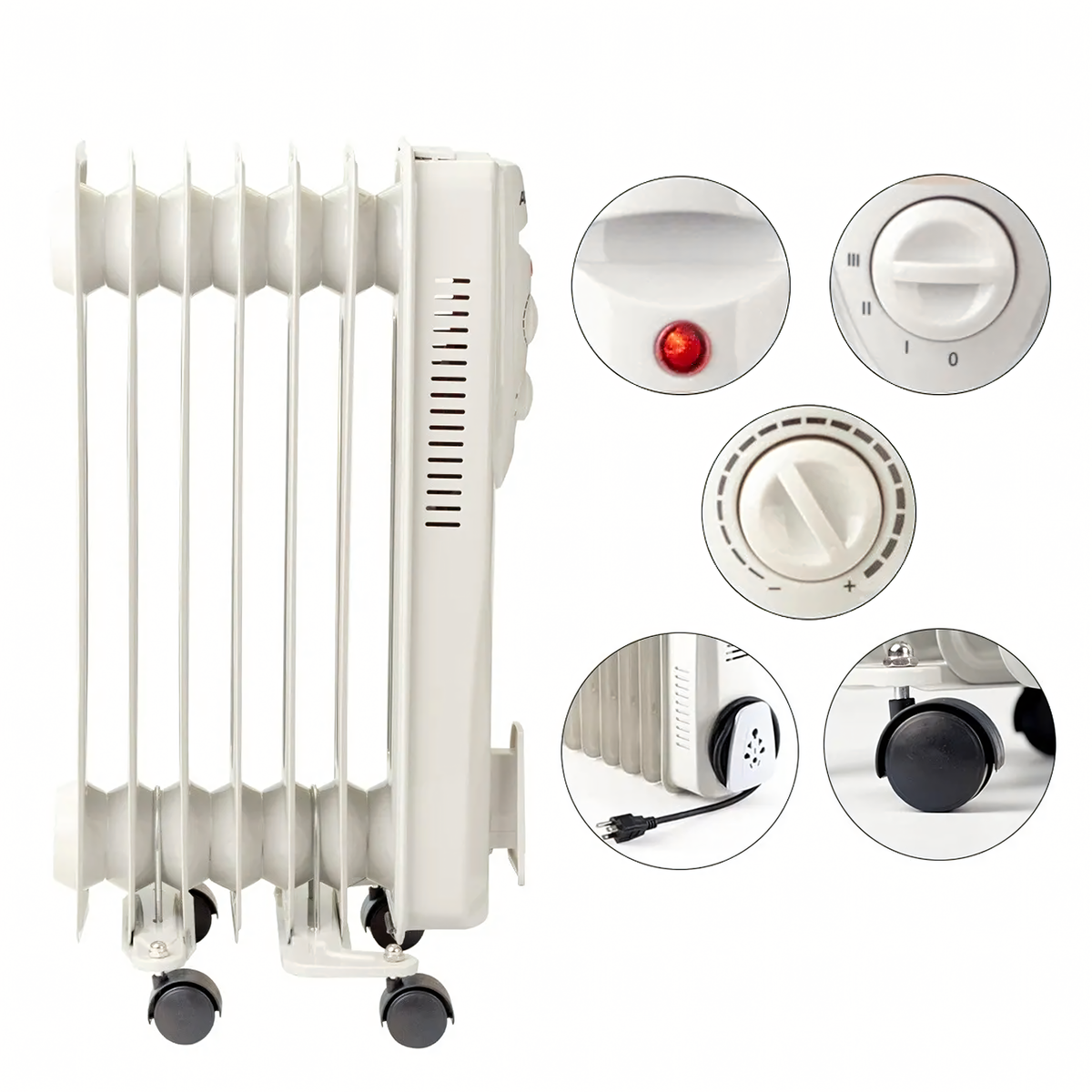 Elektriline õliradiaator termostaadiga 1500 W 7-ribiline suur RC-K-2062 – pilt 8