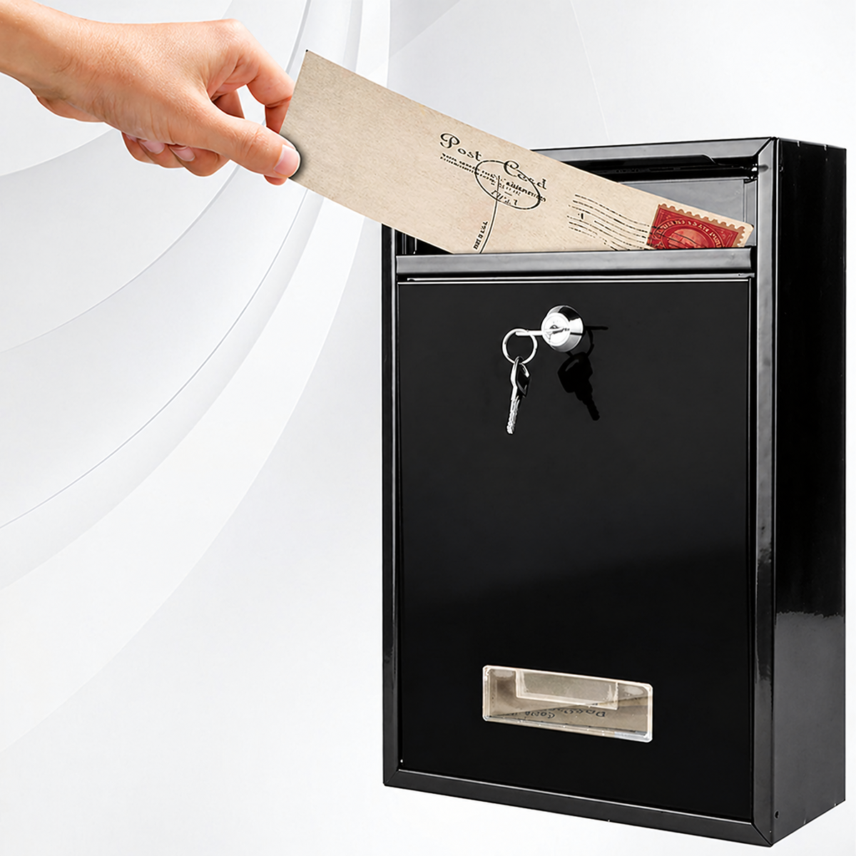Must terasest postkast võtmeluku ja aknaga RC-K-2321-15339 – pilt 4