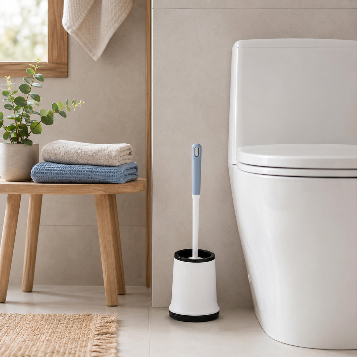 Valge silikoonist WC-hari hoidiku ja seinakinnitusega RC-K-2542 – pilt 8