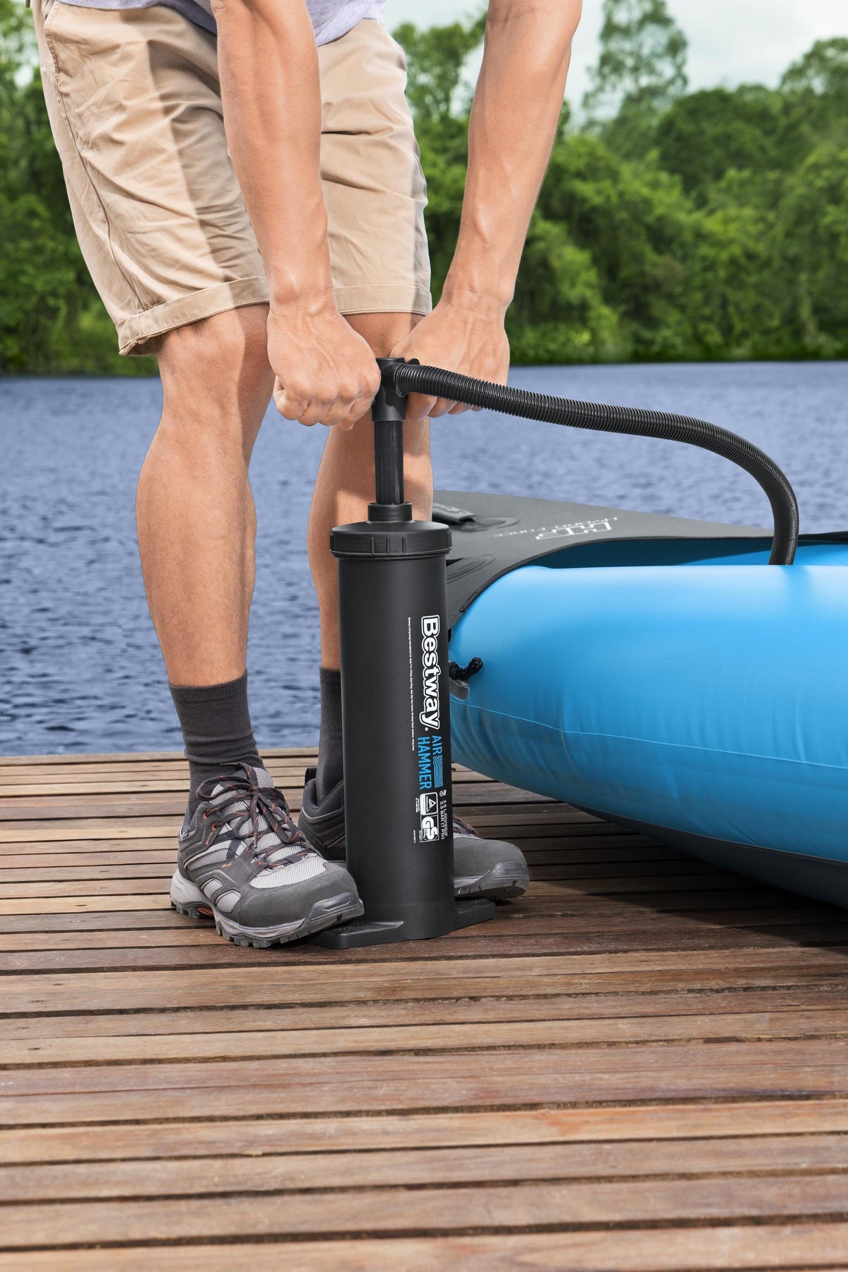Bestway käsikolbpump madratsitele ja basseinidele, 48 cm, 3,5 l, must 62030 – pilt 5