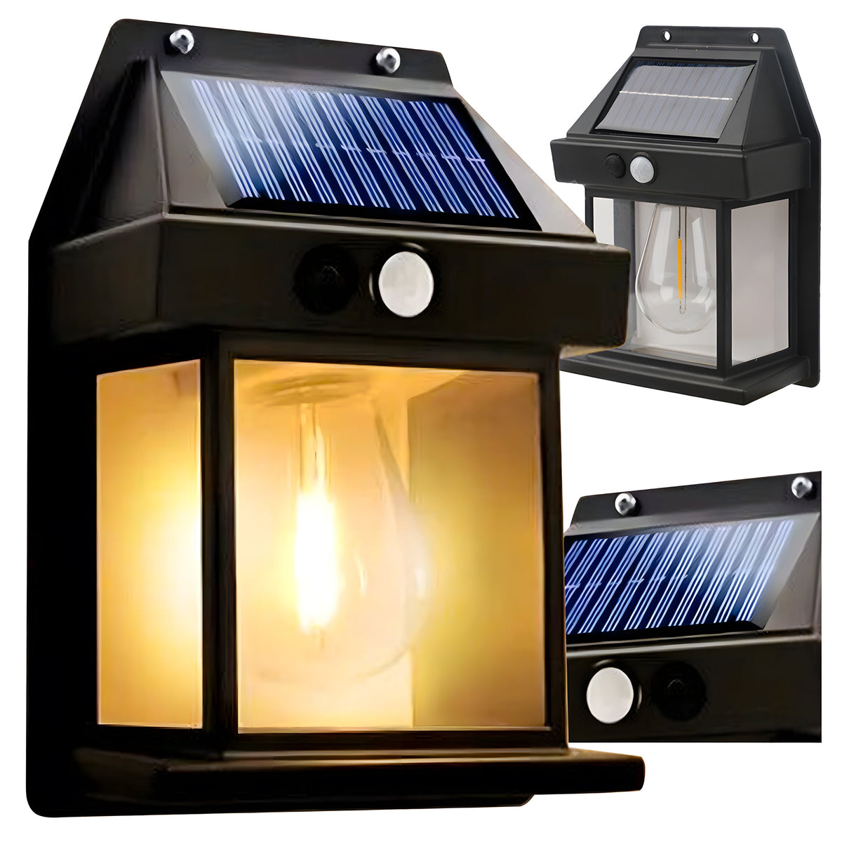 Päikeseenergial töötav LED-seinalatern liikumisanduriga RC-K-1536 – pilt 1