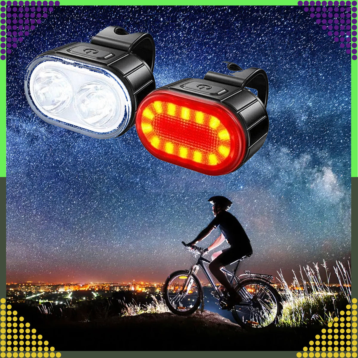 USB-laetav LED-jalgratta esi- ja tagatulede komplekt, 2 tk RC-K-1450 – pilt 1