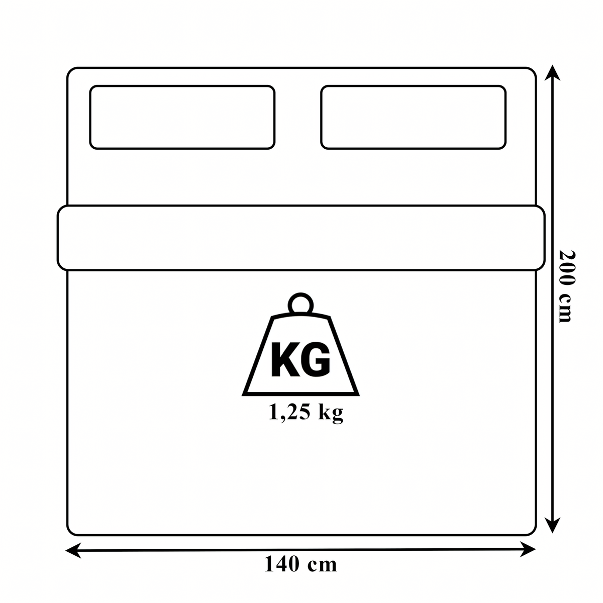 Hingav soe tekk 140 × 200 cm, valge RC-K-2119 – pilt 4