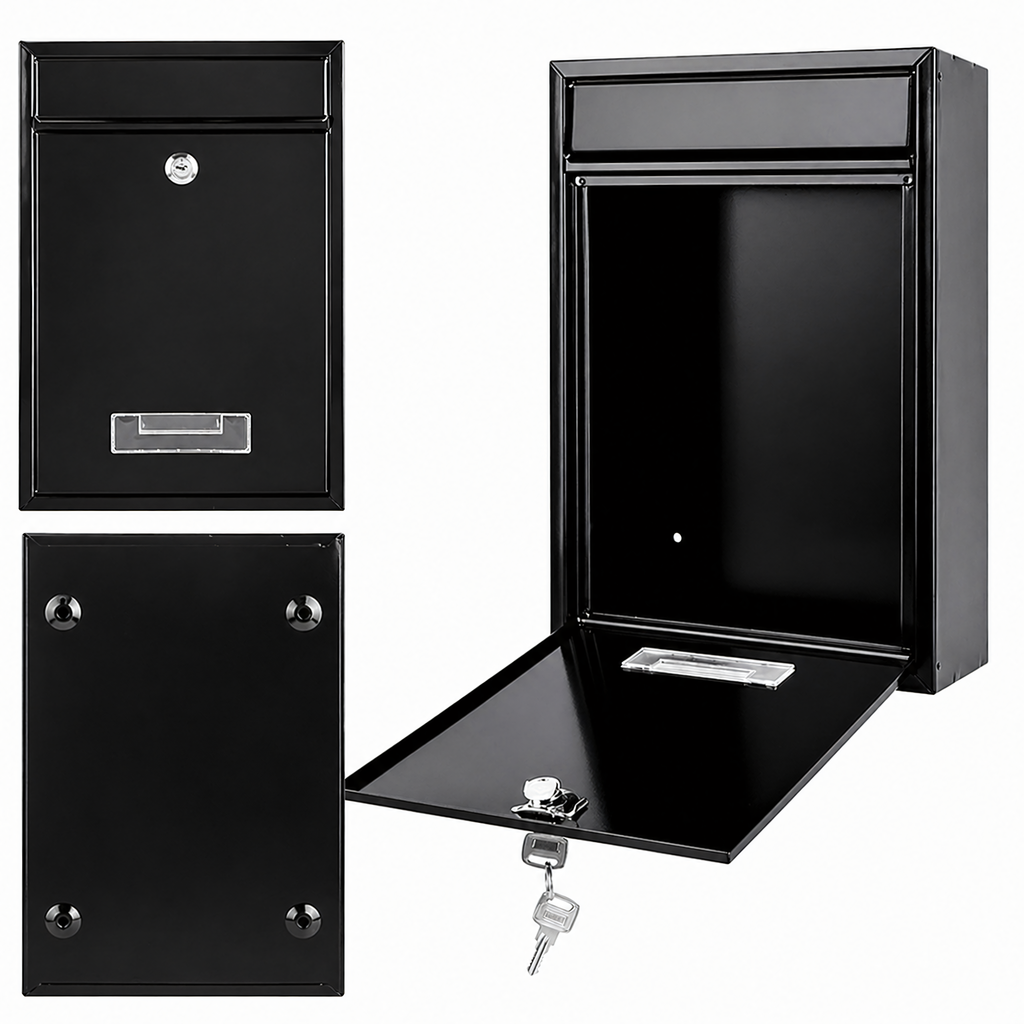 Must terasest postkast võtmeluku ja aknaga RC-K-2321-15339 – pilt 2