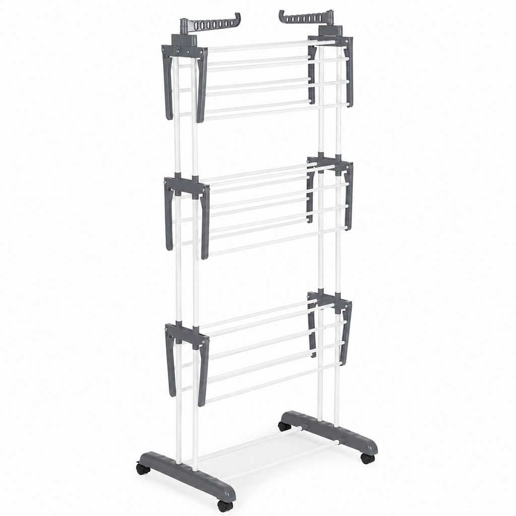 XXL eraldiseisev kokkupandav ratastega pesukuivatusrest, kandevõime kuni 50 kg RC-K-2419-15394 – pilt 5