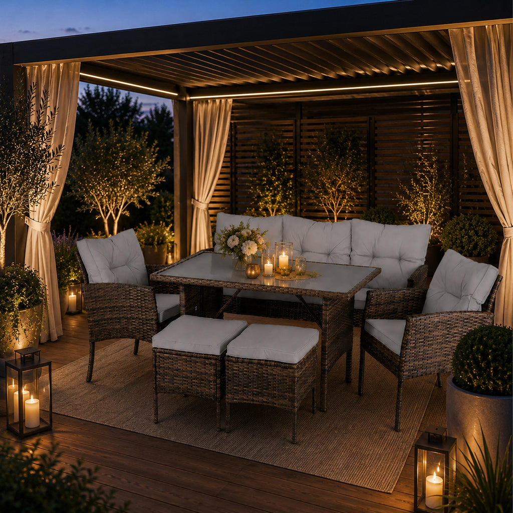 6-Piece Outdoor Rattan Furniture Set for Patio and Garden (T) – pilt 10