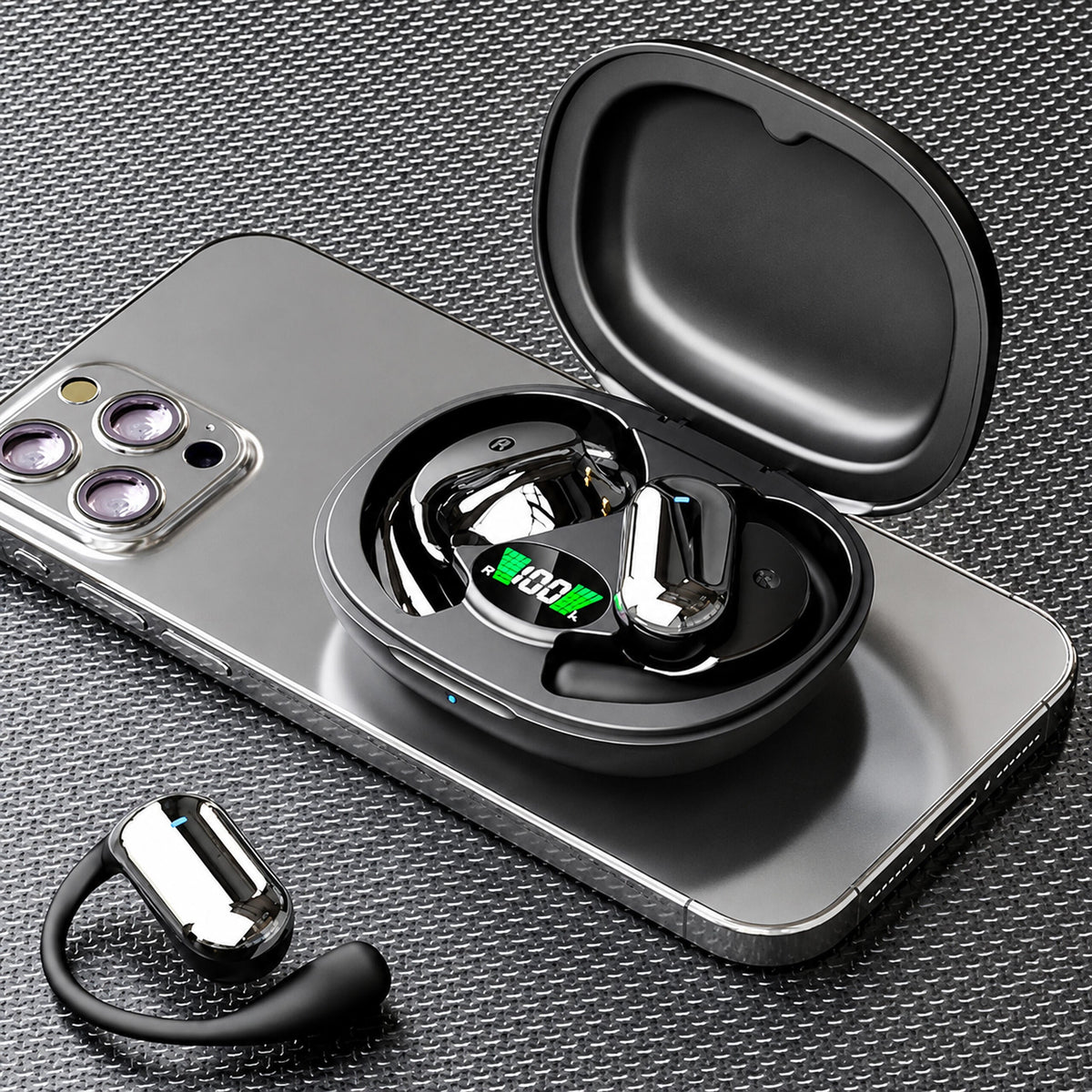 Juhtmevabad kõrvasisesed Bluetooth-kõrvaklapid akupangafunktsiooniga karbi ja AI-tõlkefunktsiooniga, mustad RC-K-2614 – pilt 2