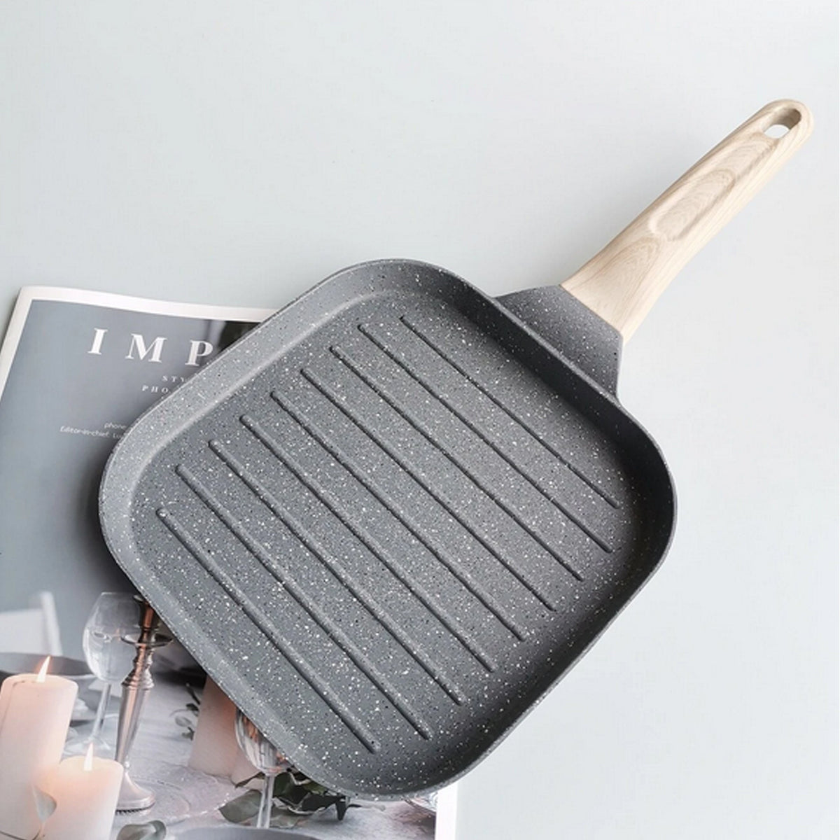 Kaasaskantav grillpann praadimiseks ja grillimiseks induktsioon- ja gaasipliidil RC-K-628 – pilt 4