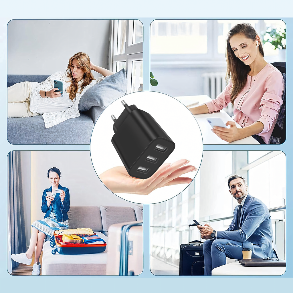 Strong 3 USB-pordiga seinakontaktlaadija 5 V 3,4 A RC-K-1573 – pilt 3