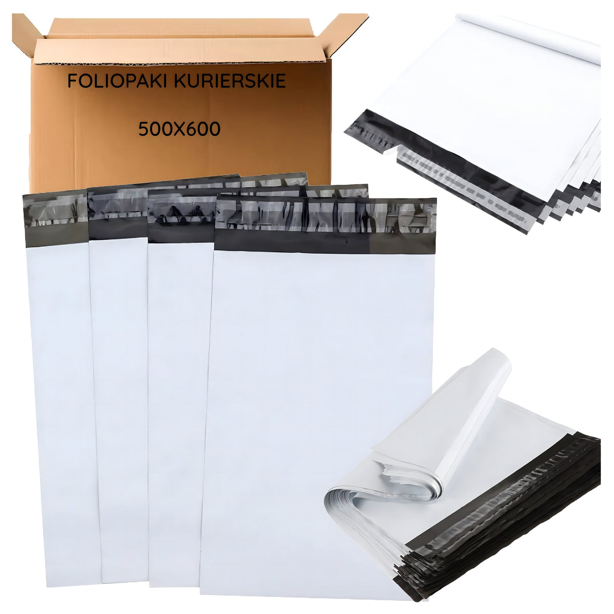 Valged isekleepuvad kullerpostikotid 500 × 600 mm, 50 tk RC018 – pilt 7
