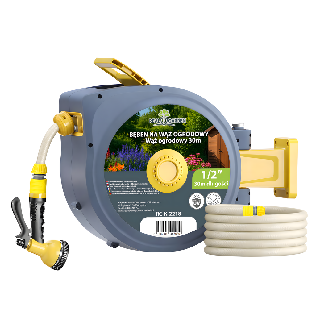 Automaatne seinale paigaldatav aiavoolikurull 1/2″ kuni 30 m RC-K-2218-15060 – pilt 6